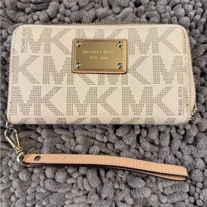 Michael Kors Tan Logo Wristlet
